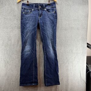 American Eagle‎ Jeans Womens 2 Short Original Boot Stretch Blue Denim Dark Wash